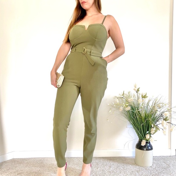 Material Girl Pants - Material Girl Army Green jumpsuit